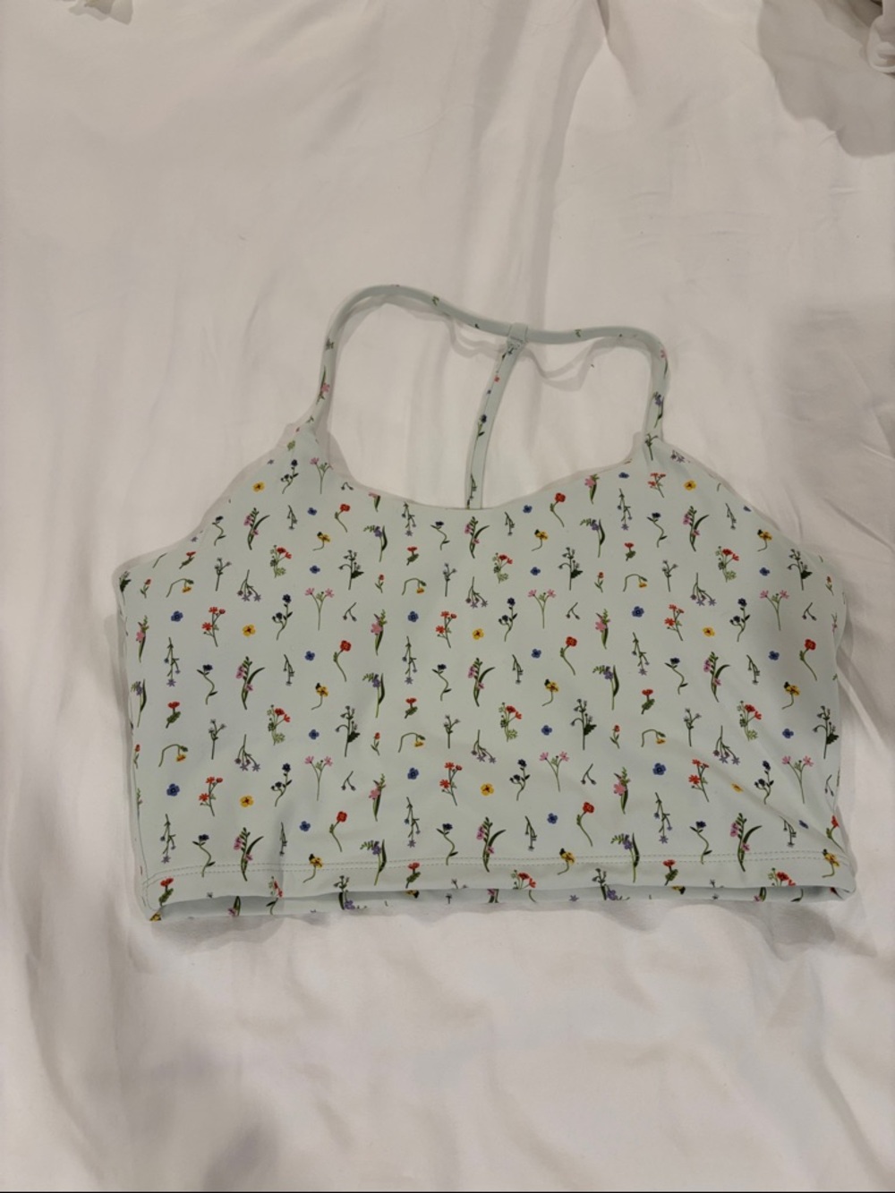 POPFLEX Mint Floral Racerback Flexy Crop Top